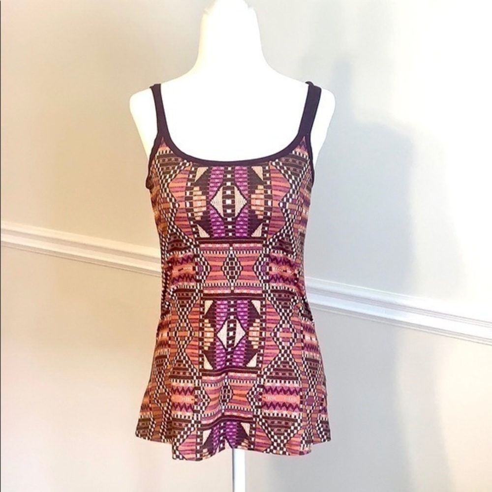 PRANA Criss Cross Back Burgundy Top S